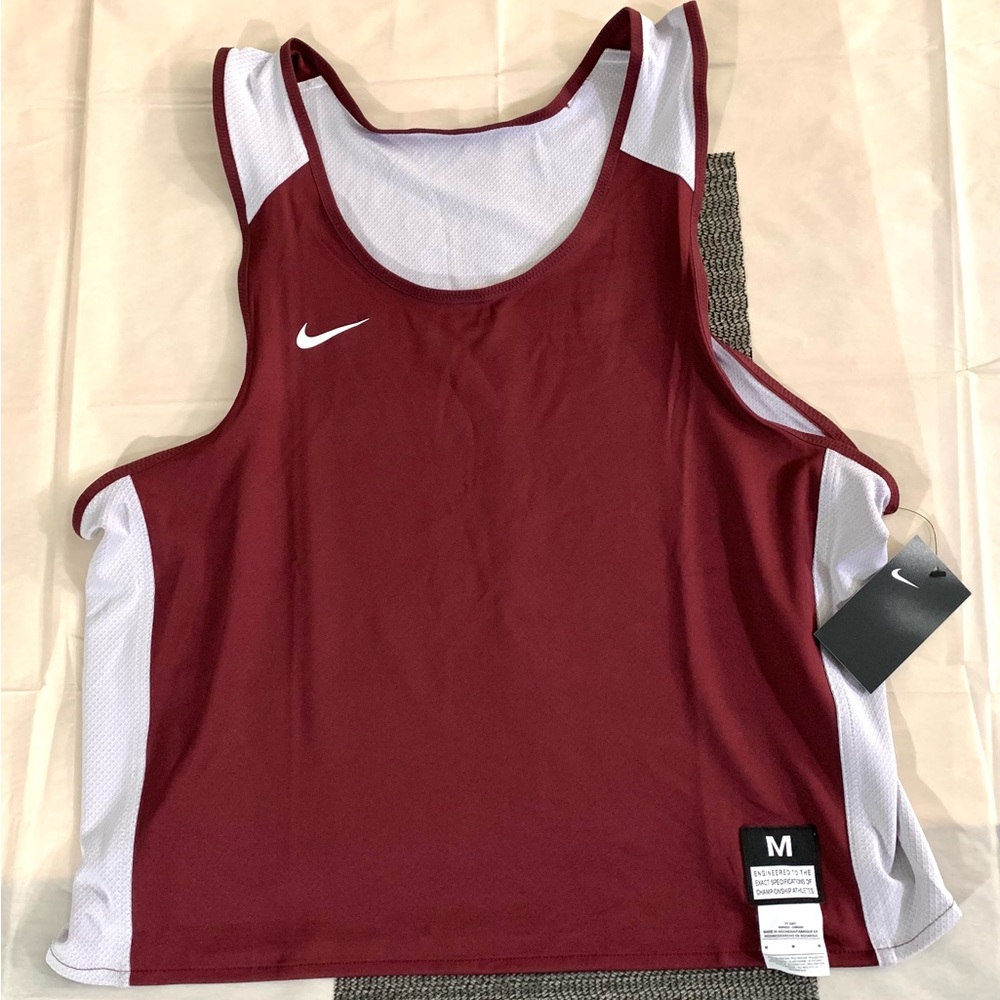 Nike Dri-Fit Athletic Reversible Basketball Jersey Burgundy/White NWT Medium New